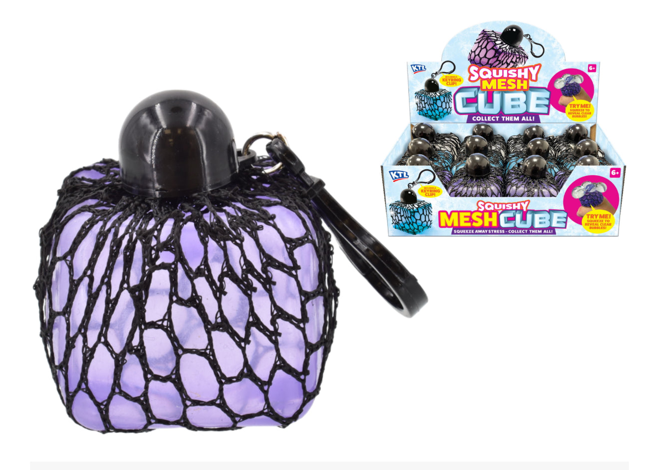 Squishy Mesh Cube With Keyring