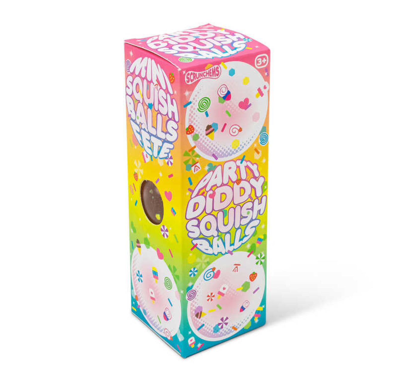 SCRUNCHEMS PARTY DIDDY SQUISH BALLS - 3PK