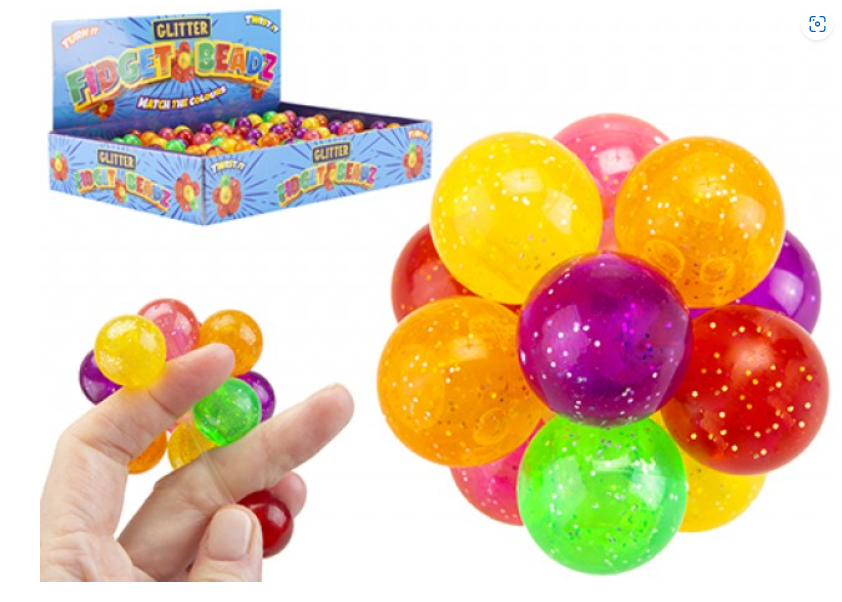 GLITTER FIDGET BEADZ BALL 5CM
